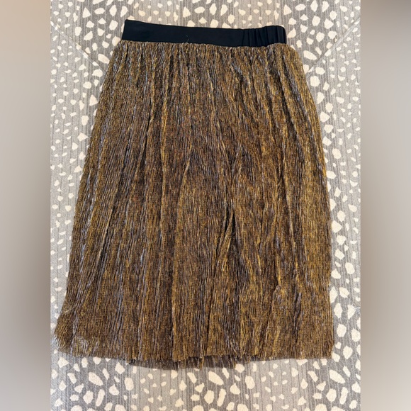 Xhilaration Metallic Gold A-Line Skirt Midi - Picture 2 of 5